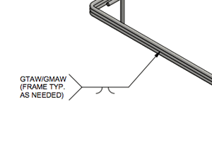 这个标记表明一个斜角坡口焊缝要放置在金属丝形式的两侧。